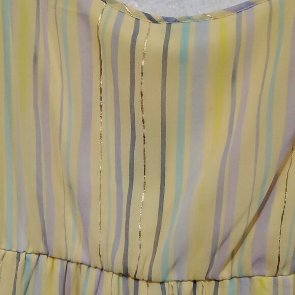Torrid Yellow Striped Chiffon Midi Dress Size 6X - Picture 9 of 15